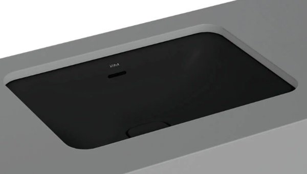 Vitra 7535B083-1082 Metropole Dikdörtgen Tezgahaltı Lavabo 60 cm Mat Siyah.